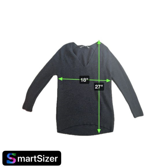 Athleta Hanover V-Neck Sweater XS Dark Gray Merino Wool Blend - Picture 3 of 7